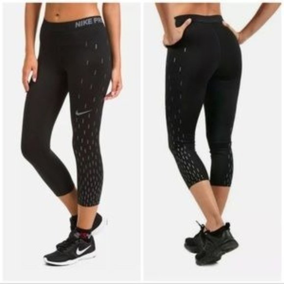 Nike Pants - Nike Pro Capri Dri-fit One Legend Legging Black, AJ4264-010, Sz L